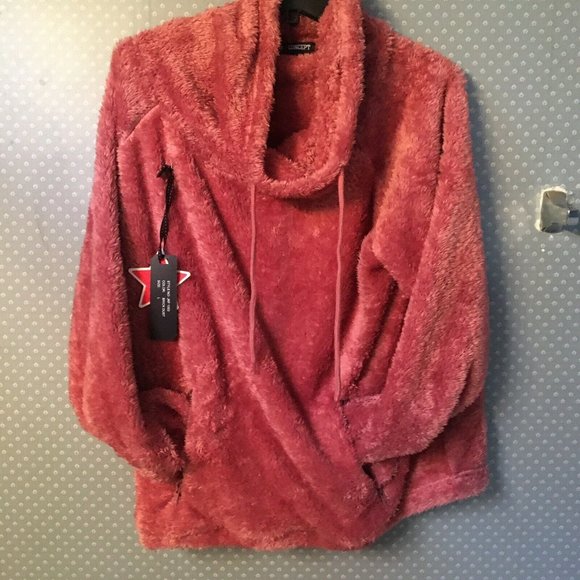 Roma Jackets & Blazers - NWT Yummy Cozy Cowl Neck Teddy Jacket Blush Fuzzy